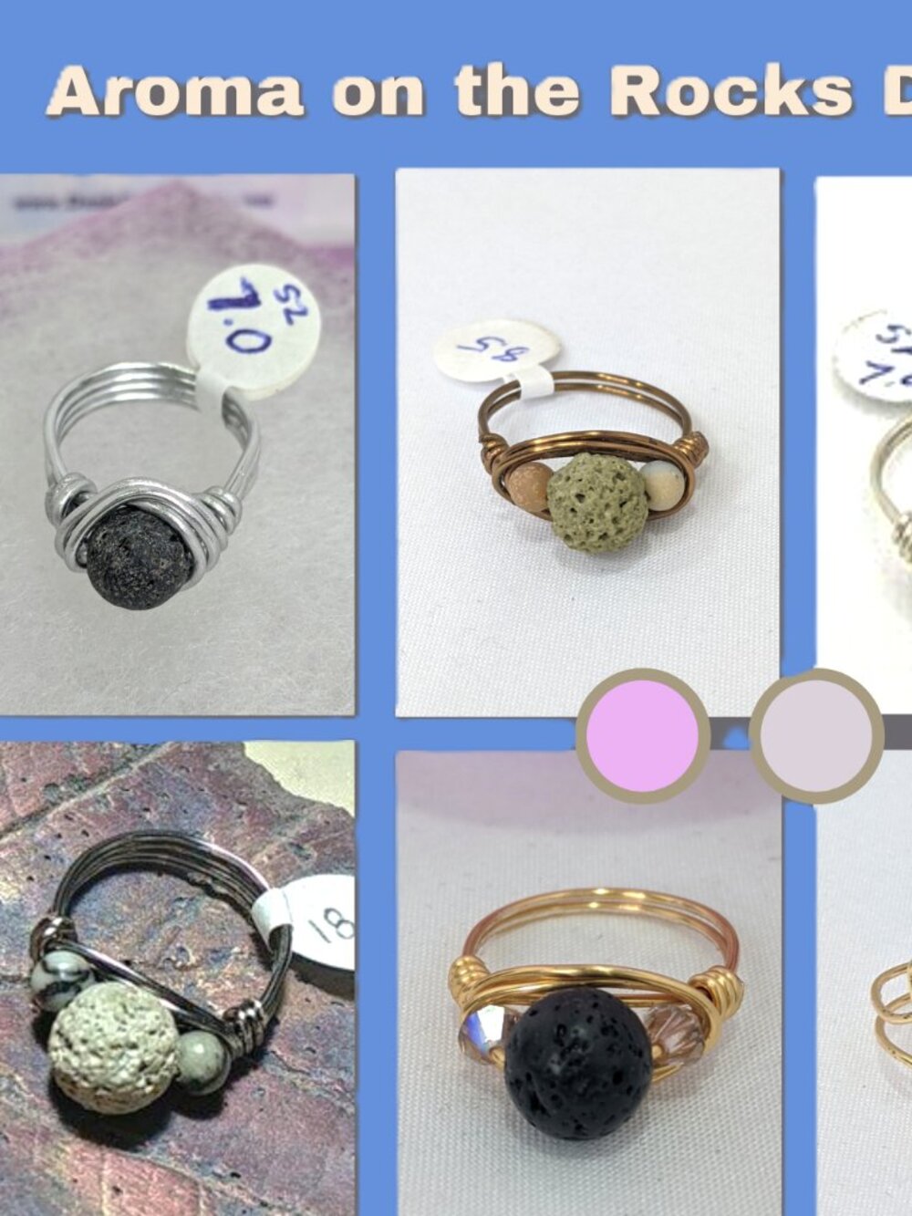 Artisan Made Custom Order Ring Aromatherapy Diffuser Lava Stones NEW